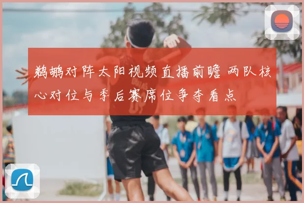 鹈鹕对阵太阳视频直播前瞻 两队核心对位与季后赛席位争夺看点